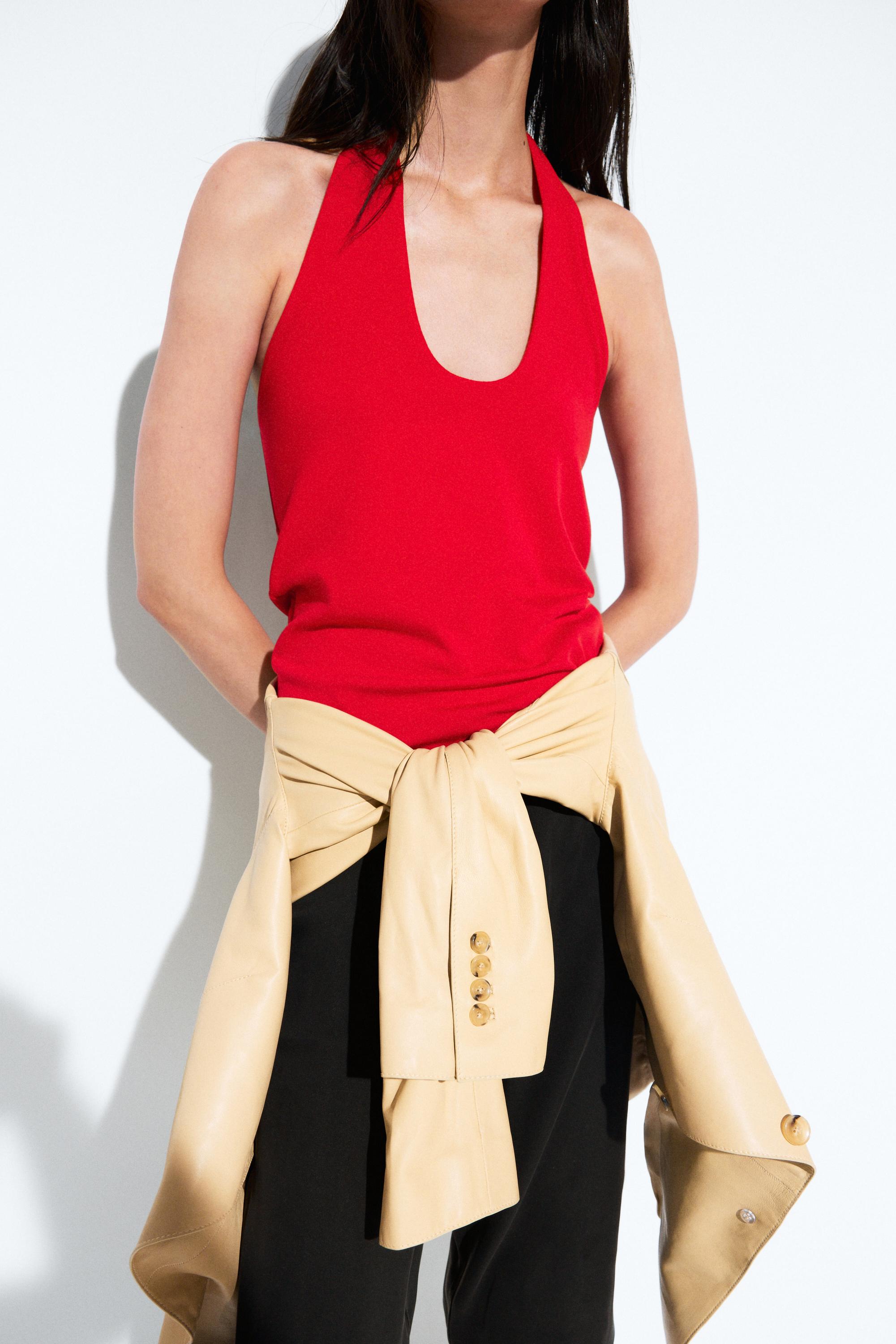 Cotton modal blend halter top